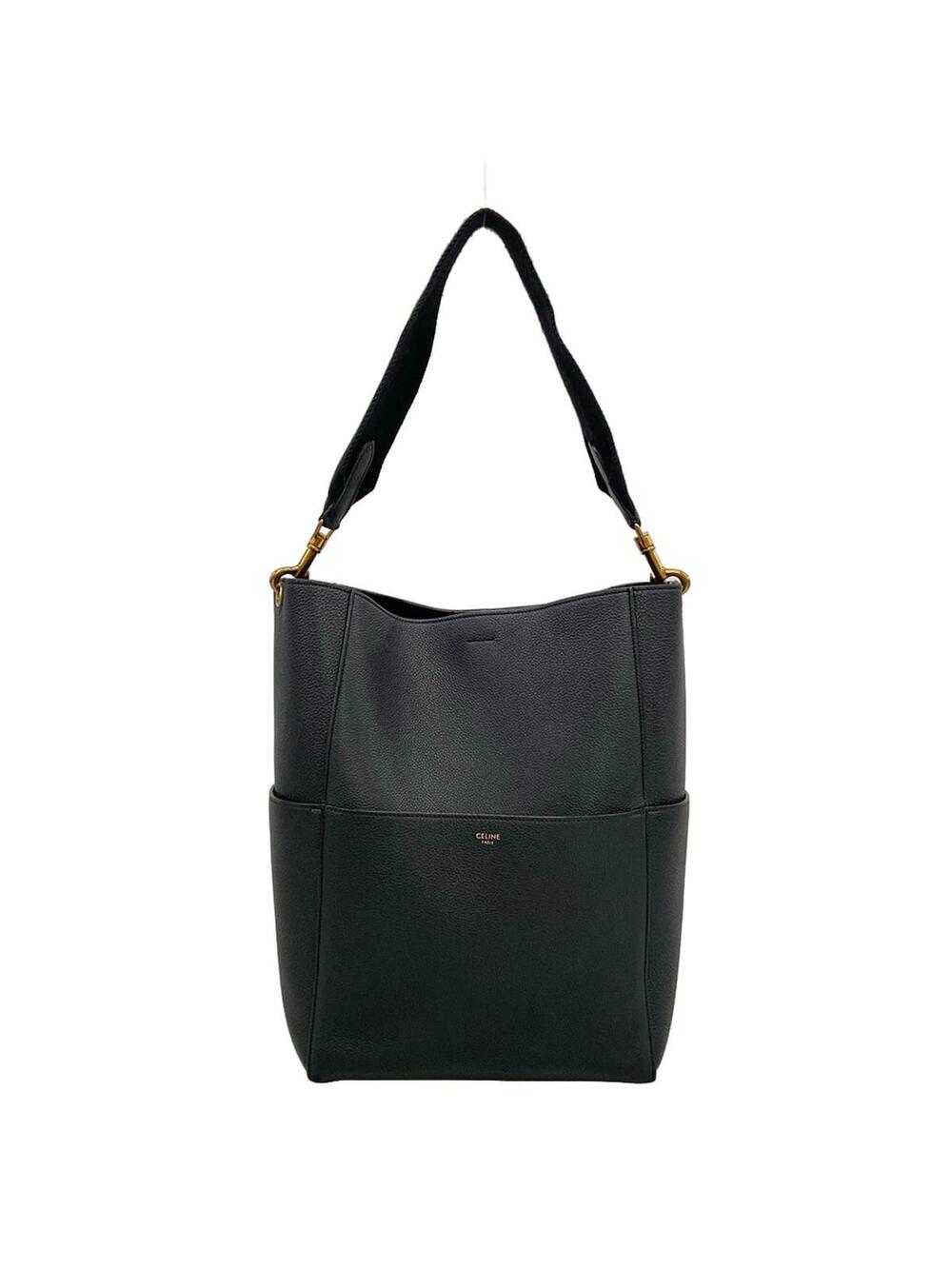Celine Sangle Medium Black Soft Grained #358014C11B